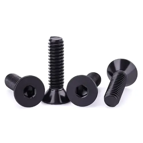 1/4-20 X 1/2" Black-Coated Stainless Steel 304 Flat Head Socket Screws – Corrosion-Resistant, Full Thread (25 Pcs) 1