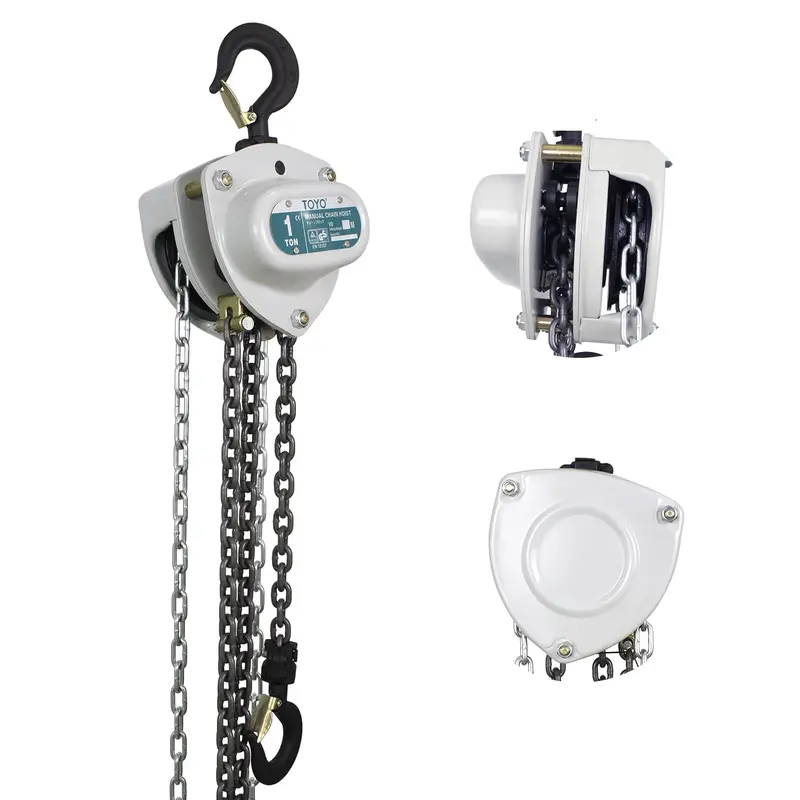 1-Ton (2000-Lb) Manual Chain Hoist – 10-Foot / 3-Meter Lift, Industrial Steel Construction For Workshop & Automotive Use 1