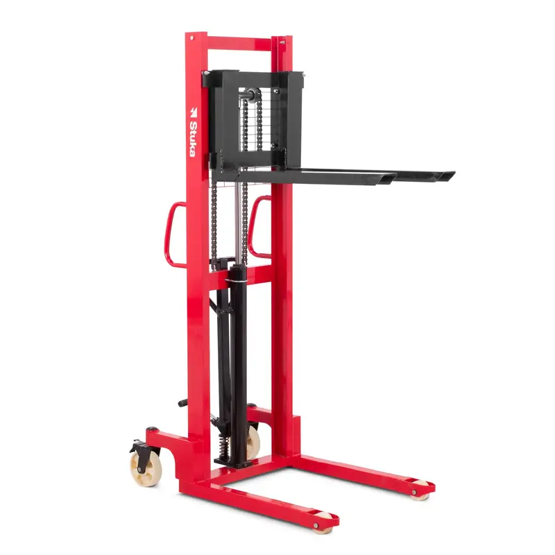 1-Ton Manual Hydraulic Pallet Stacker – Narrow-Aisle Hand-Powered Order Picker For Warehouse Use 1