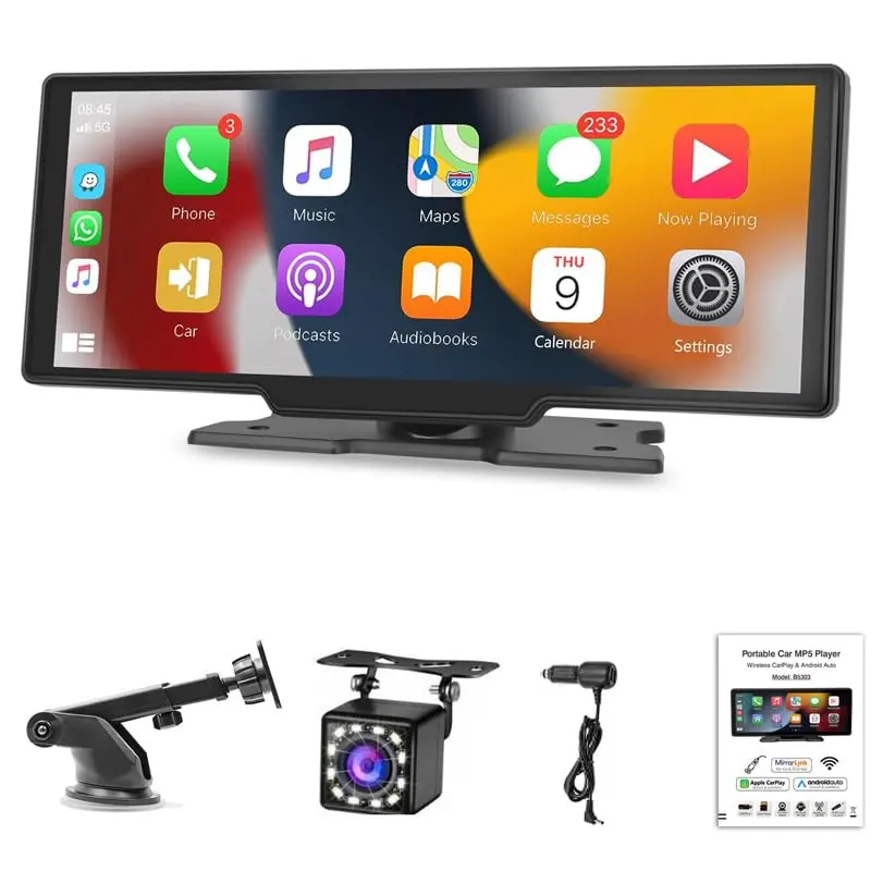 10.3-Inch Hd Car Stereo With Carplay & Android Auto, 1024×600 Resolution, Fm/Bluetooth, 7–32V Wide Voltage, Detachable Design 1