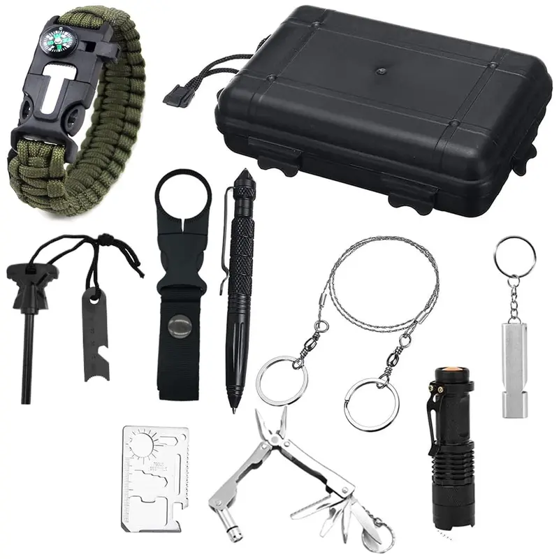 10-In-1 Paracord Survival Bracelet – Features Led Light, Emergency Whistle, Defensive Pen, And Multi-Use Cordage For Personal Protection & Outdoor Use 1