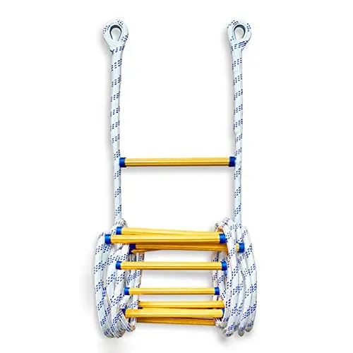 10-Meter Fire-Resistant Rope Ladder With Carabiners – Emergency Escape Ladder For Windows & Balconies 1