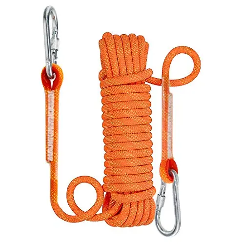 10 Mm (3/8-Inch) Static Escape Rope – 33-Foot Orange Fire Rescue & Ice Climbing Rope 1