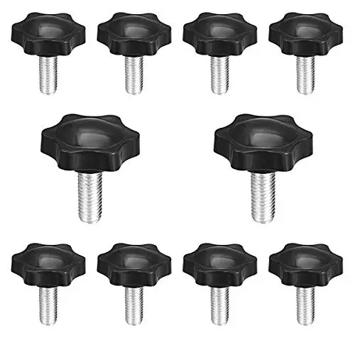 10-Pack Hex Plastic Pull-Handle Knobs – Quick-Release Clamp Style With Male Thread (M8-1.25×15Mm) 1