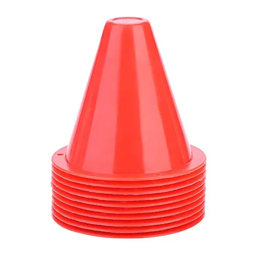10-Pack Of 8 Cm Red Plastic Sports Training Cones For Pe Classes And Athletic Drills 1