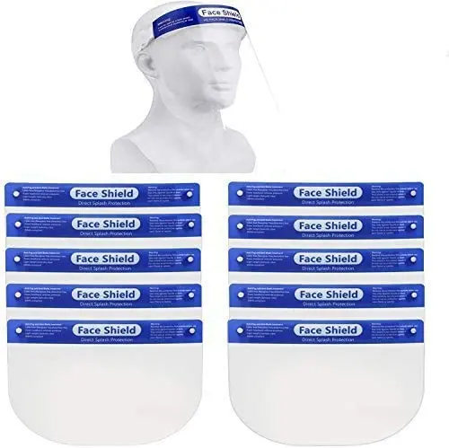 10-Pack Splash-Resistant Clear Face Shield – Dust, Oil, And Saliva Protection For High-Traffic Environments 1
