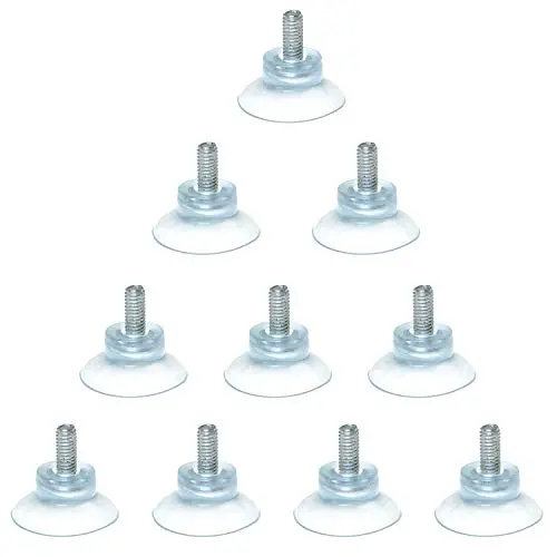 10-Piece Transparent Pvc Suction Cups – 3.5 Cm M6 Threaded Replacement Mounts For Glass Tables & Smooth Surfaces 1