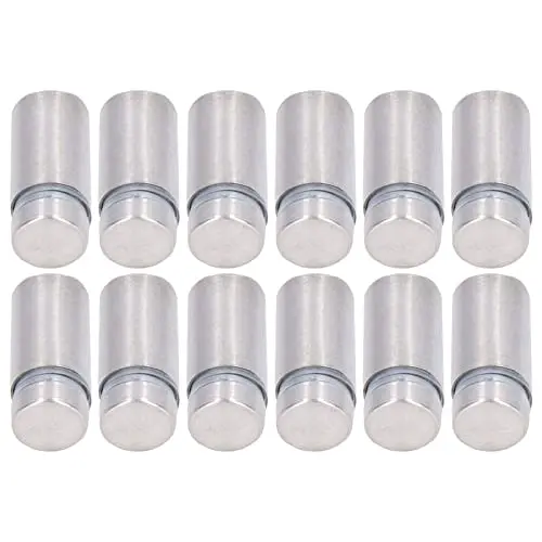 12-Piece Stainless Steel Sign Spacers – 1/2" X 1" Heavy-Duty Advertising Hardware For Wall-Mounted Signs & Banners 1
