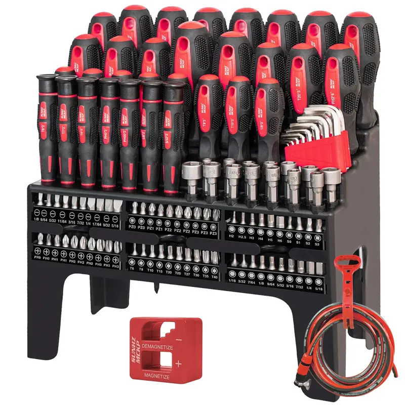 124-Piece Magnetic Screwdriver & Nut Driver Kit – Slotted, Phillips, Pozidriv, Hex, Torx & Precision Bits 1