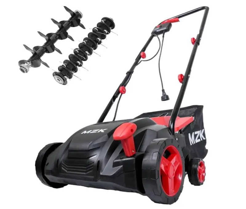 13-Inch 2-In-1 Electric Lawn Dethatcher & Mower – 4-Position Height Adjustment & 8-Gallon Collection Bag 1