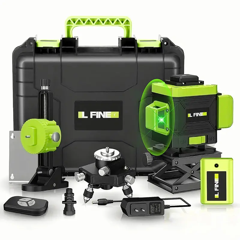 16-Line 4D Green Cross-Line Laser Level – Full 360° Layout, Auto-Leveling, Remote-Controlled Operation 1