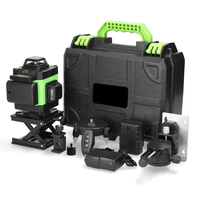 16-Line Rechargeable Green Laser Level – Multifunctional 3° Incline Tool With Lithium Battery 1