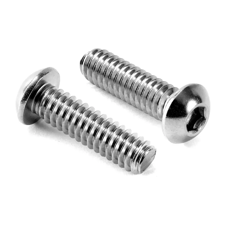 3/8-16 X 7/8 In Stainless Steel 304 (18-8) Button Head Socket Screws – Bright-Finish Full-Thread, Hex Allen Drive (10 Pcs) 1