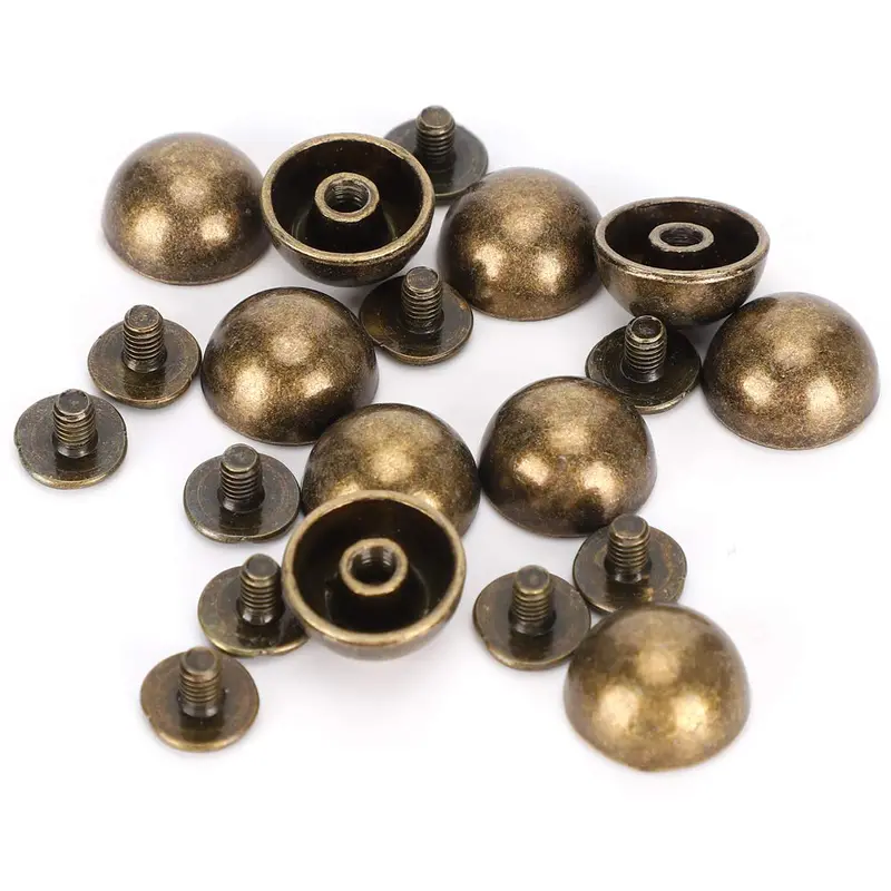 30-Piece Leathercraft Bag Feet Set – Mushroom-Head Metal Rivets & Nail-Style Screws For Handmade Bags & Shoe Embellishment 1