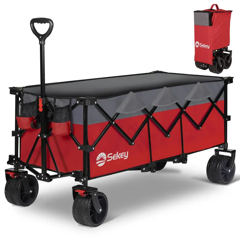 48-Inch Heavy-Duty Folding Utility Cart – 420 Lb Capacity, 300-Liter Garden Cart With Oversized All-Terrain Wheels & Supports 1