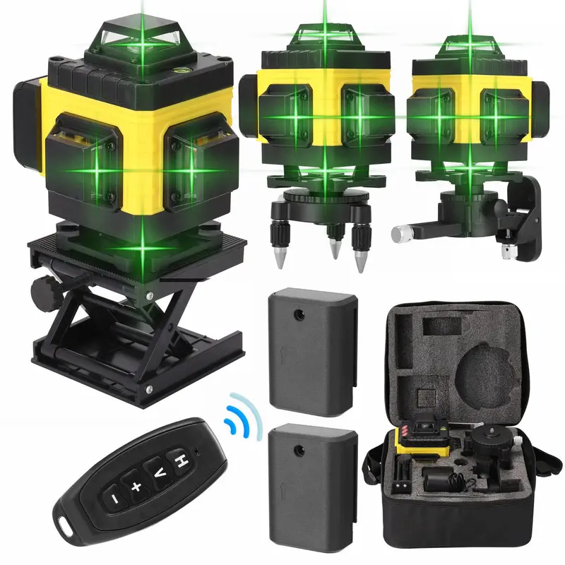 4D 16-Line Self-Leveling Green Laser Level – Multiplane, 3° Slope Mode, Indoor/Outdoor Use 1