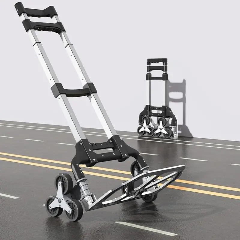 6-Wheel Stair-Climbing Hand Truck – 300 Lb Load Rating, Adjustable Aluminum Frame, All-Terrain Design For Deliveries & Groceries 1