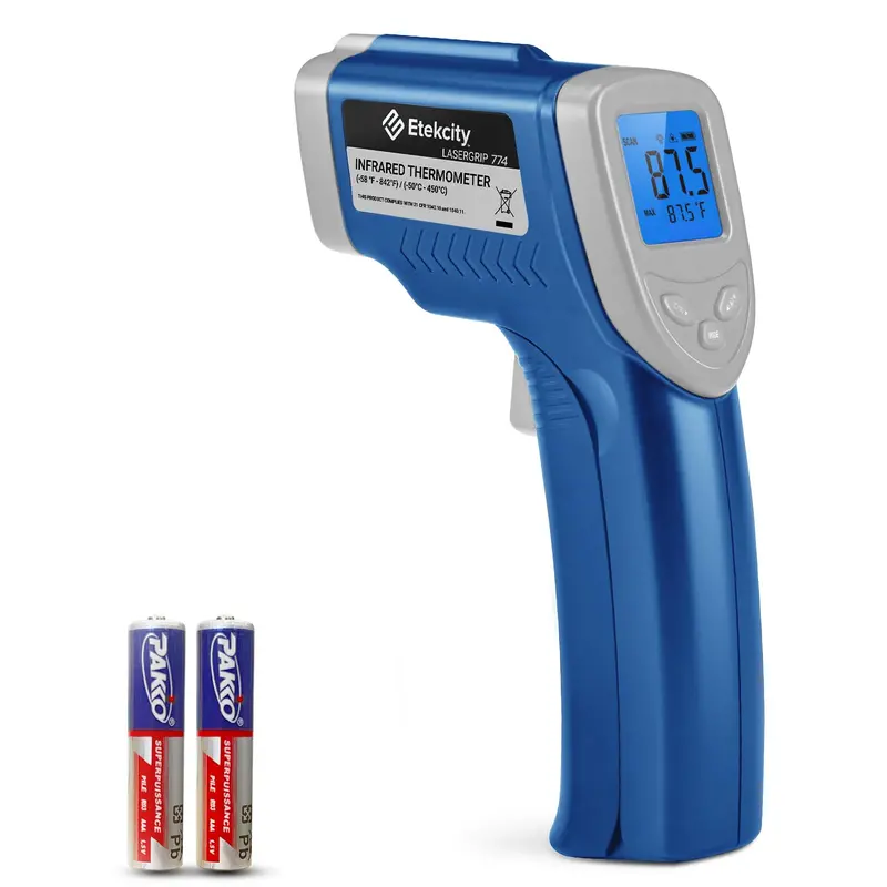 774 Ir Heat Temperature Gun – Laser Surface Thermometer For Pizza Ovens, Grills, Hvac, Motors, And Automotive Use (-124°F To 1000°F), Blue Finish 1