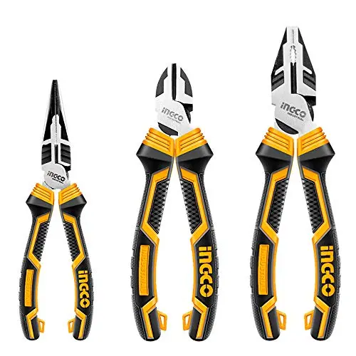 8-Inch Combination Pliers, 7-Inch Diagonal Cutters, And 6-Inch Long-Nose Pliers Set 1