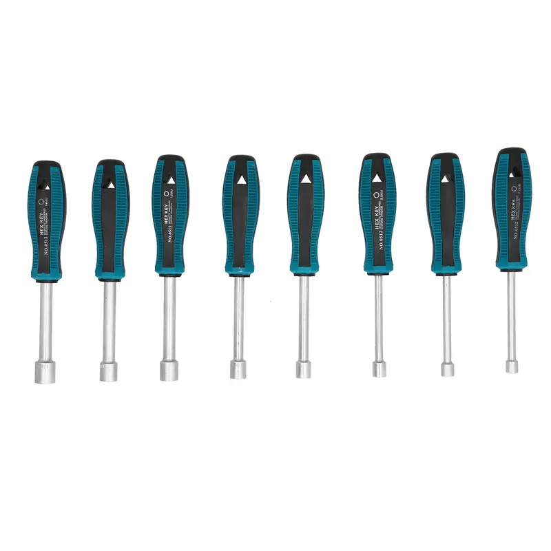 8-Piece Deep-Hole Nut Driver Set – Alloy Steel Construction With Non-Slip Ergonomic Handles 1