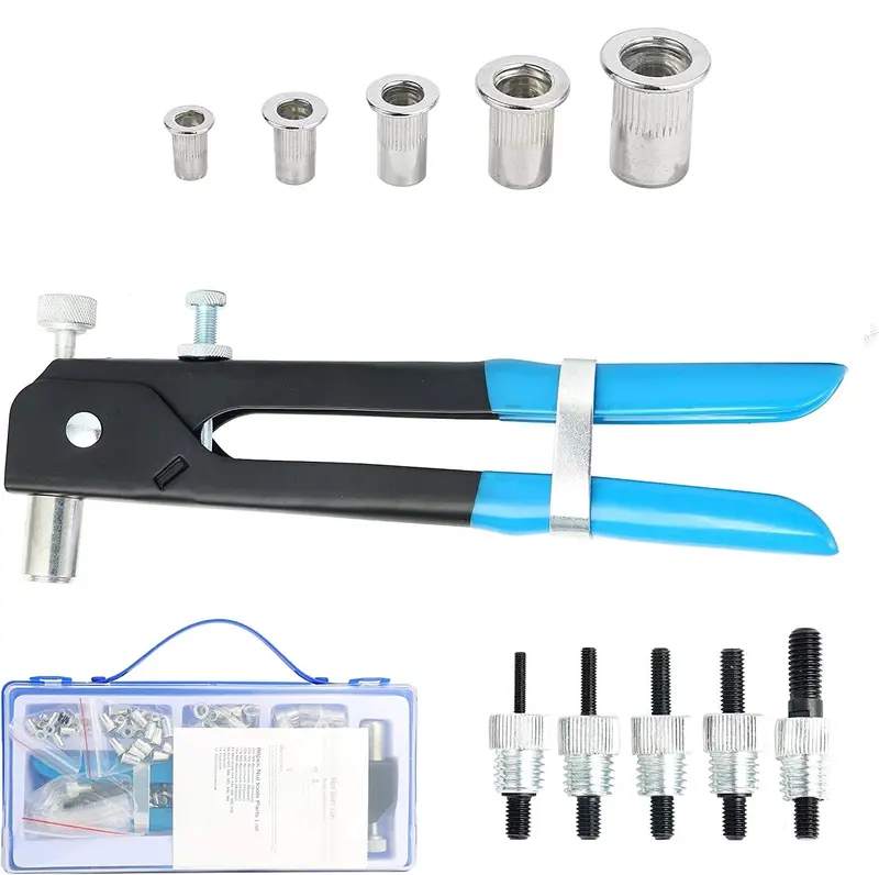 86-Piece Heavy-Duty Blind Rivet Nut Kit – Includes Hand Riveting Tool & Threaded Insert Tools 1