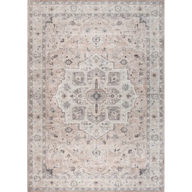 Amara Area Rug In Blush Pink And Grey 4