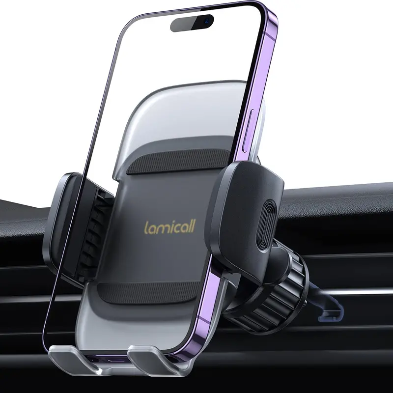 Auto-Adjusting Clip Car Phone Holder – Elastic Grip For 4"–7" Smartphones, Iphone & Android Compatible 1