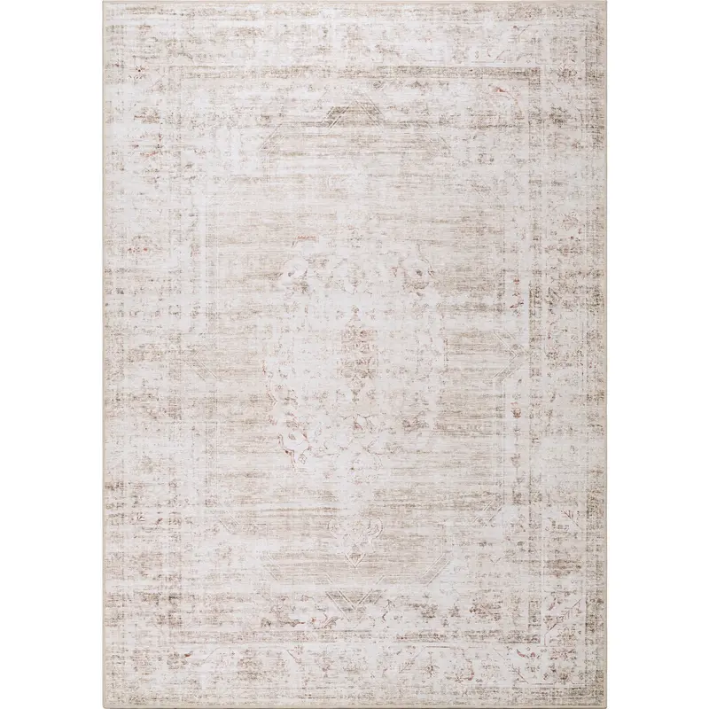 Azra Area Rug In Ivory And Berry Red Contrast 4