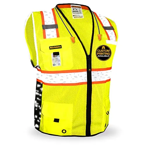 Big Kahuna Ansi Osha Class 2 Safety Vest – Lightweight Orange Reflective Vest Set (2-Pack), Medium Size For Surveyors & Construction Teams 1