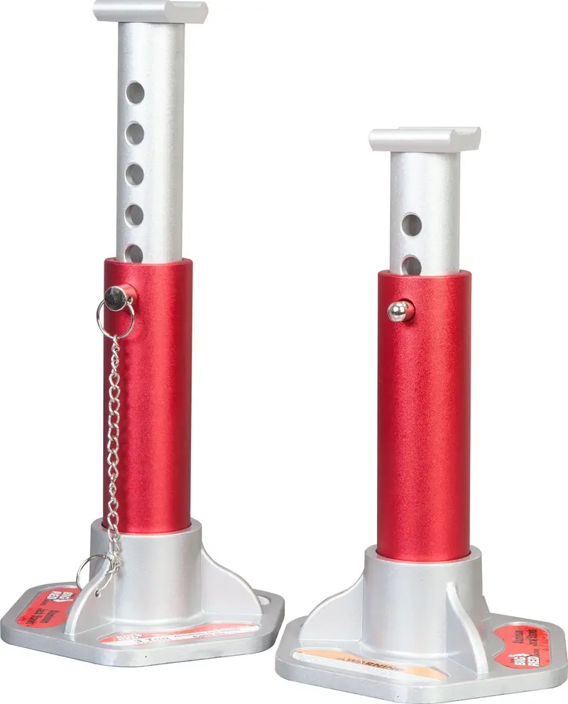 Big Red Torin Aluminum Pin-Type Jack Stands – 3-Ton Capacity, Locking Pins, Red/Silver Pair 1