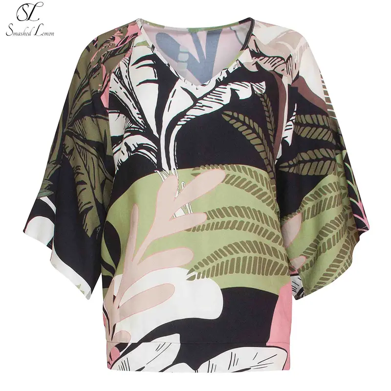 Black And Green Smashed Lemon Top For Tall Women 1