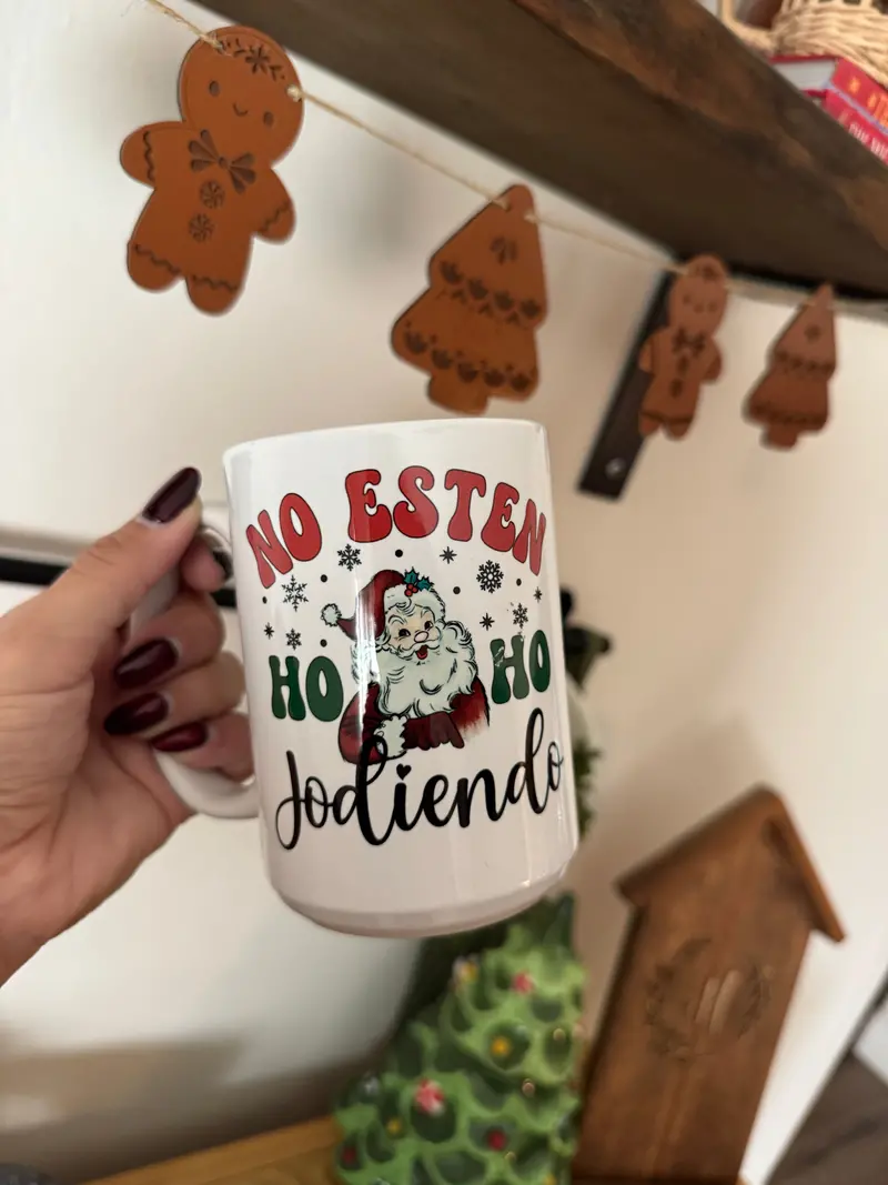 Bold Humorous Christmas Stocking – "No Estén Ho Ho Jodiendo" 1