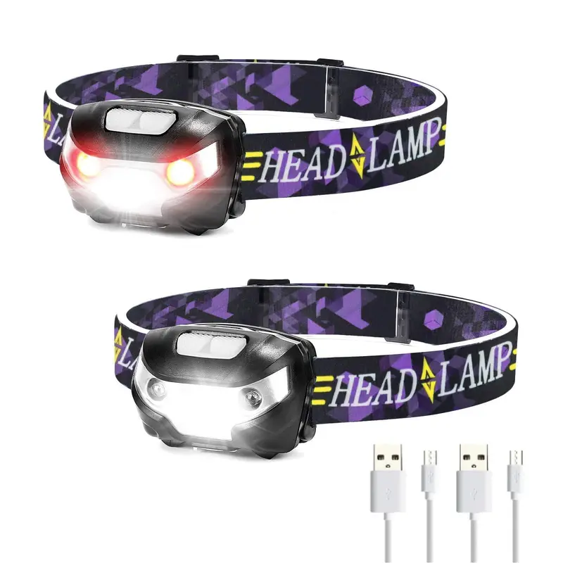 Dual-Package Rechargeable Led Headlamp – Ultra-Lightweight 5-Mode Usb-Rechargeable Headlight For Running, Climbing, Camping & Trail Use 1