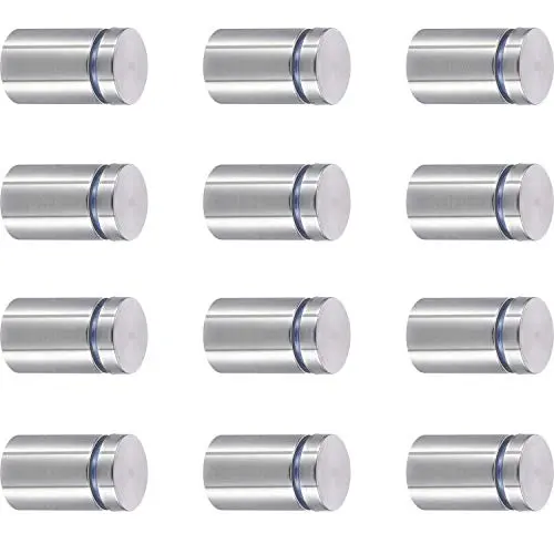 Eboot 12-Piece Stainless Steel Sign Brackets – 3/4" X 1" Wall-Mount Hardware For Acrylic, Glass & Advertising Signs 1
