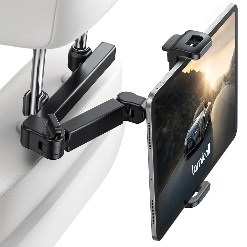 Extendable Headrest Tablet Mount – 360° Rotation Support For 4.7"–11" Devices Including Ipad Pro/Air/Mini, Samsung Tab, And E-Readers 1