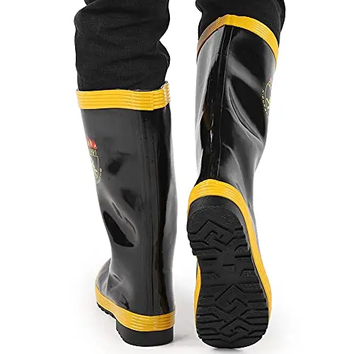 Firefighter Safety Boots – Heat-Resistant Rubber Rescue Footwear, Non-Slip High-Temp Protection (Size 43) 1