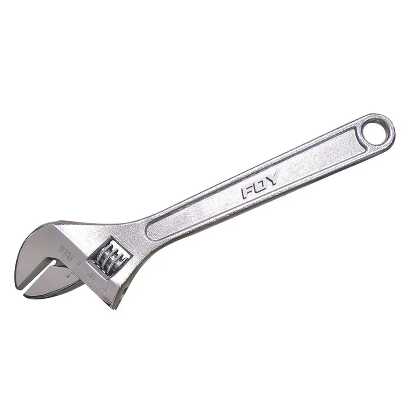 Foy 8" Chrome Adjustable Wrench – Durable, Precision-Machined For Reliable Performance 1