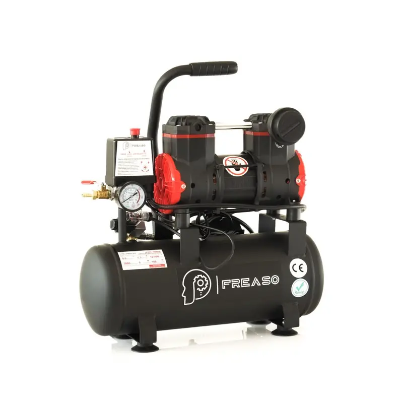 Freaso 1Hp Oil-Free Silent Air Compressor – 9L Tank, 110V Low-Noise Operation 1