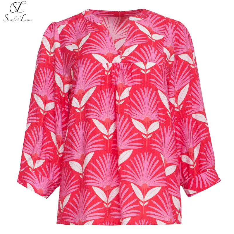 Fuchsia Smashed Lemon Blouse For Tall Women 1