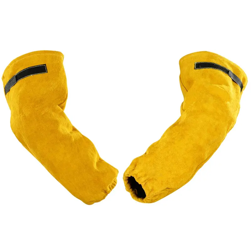Genuine Cowhide Welding Sleeves – Non-Stick Lined, Fire-Retardant Arm Protection For Men And Women (Xxl, Yellow) 1