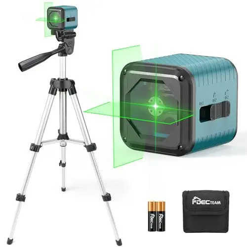 Green Laser Level With Tripod – 100-Foot Auto-Leveling Beam, Precision Point Targeting For Diy & Home Use 1