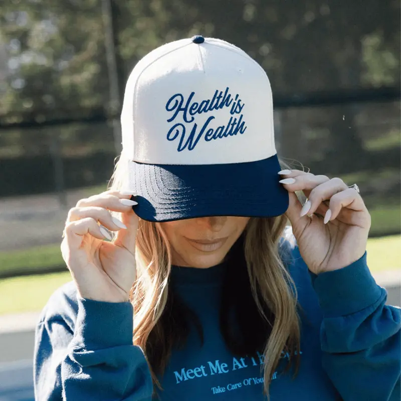 Health Is Wealth Adjustable Cotton Hat | Lucky Owl 1