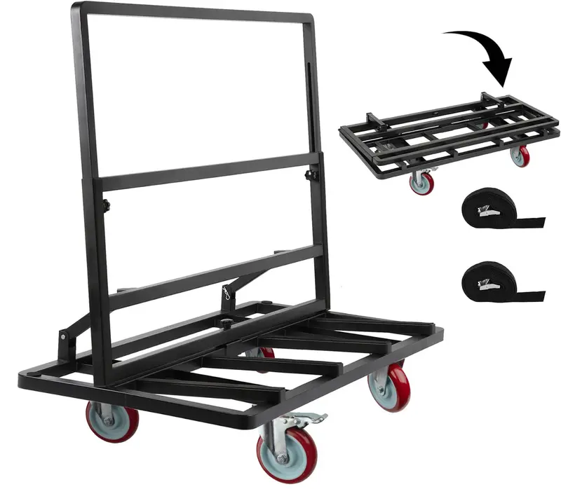 Heavy-Duty Folding Drywall Panel Cart – 5-Inch Swivel Casters, 44.5" X 22" X 40", Plywood Frame, 2,000 Lb Load Capacity 1