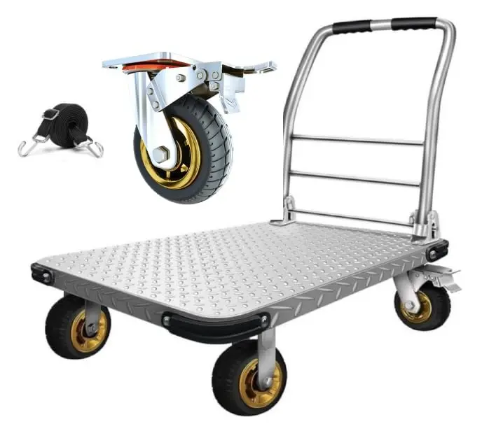 Heavy-Duty Folding Push Dolly – Large 91.44X60.96Cm Platform, 907.2Kg Load Capacity 1