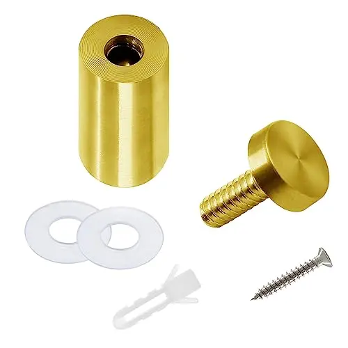 Hordion 8-Piece Gold-Tone Stainless Steel Sign Spacers – 1/2" X 0.8" Wall-Mount Fasteners For Photo Frames & Acrylic Signs 1