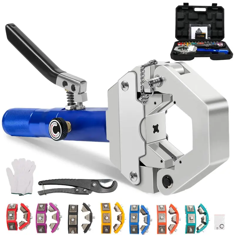 Hydraulic Hose Crimping Tool Set – 7 Die Pairs For Air, Hydraulic & High-Pressure Applications 1