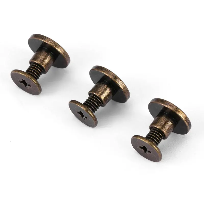 Hztyyier Leather Rivet Kit – 20 Flat Chicago-Style Binding Screws (5Mm) For Photo Albums, Leather Repair & Scrapbooking 1