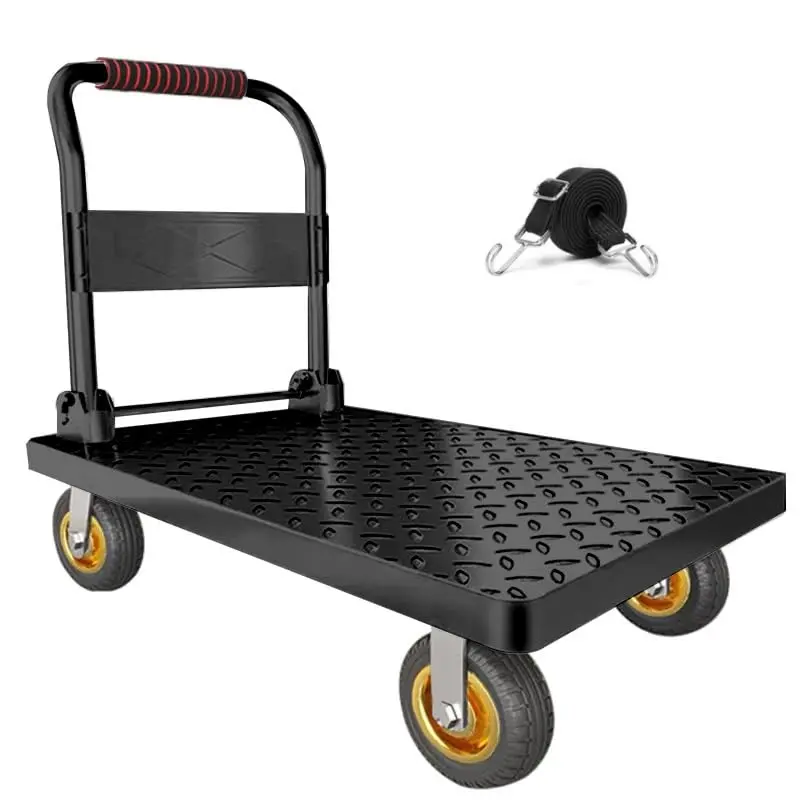 Industrial Flatbed Hand Truck – Steel Construction, Brake-Enabled Design, 680–907Kg Capacity, Two Size Options 1