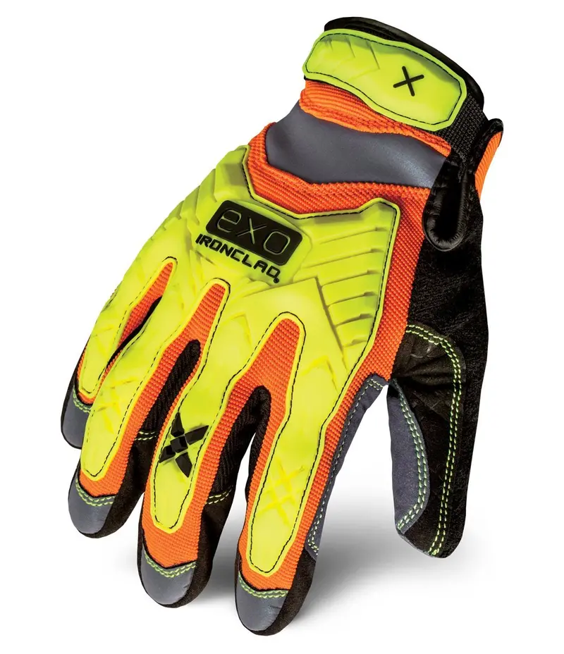 Ironclad Exo-Hzi-02-S Hi-Visibility Impact Gloves – Ansi/Isea Certified, Small Size 1