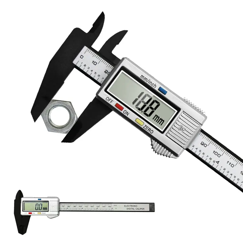 Lightweight Carbon Fiber Digital Caliper: 15 Cm / 6″ Lcd Display, Metric–Imperial Toggle, Precision Millimeter Measurements 1